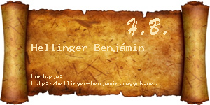 Hellinger Benjámin névjegykártya